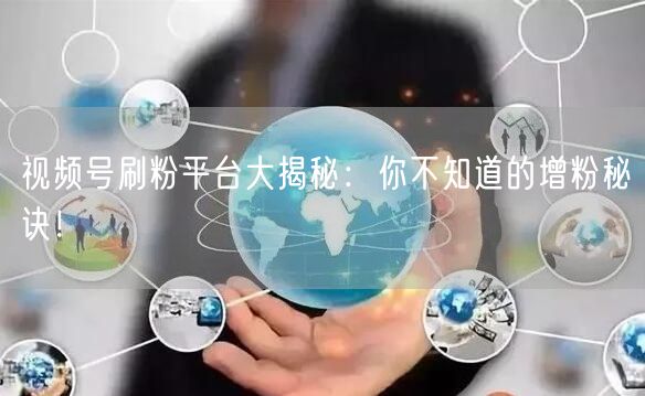 视频号刷粉平台大揭秘：你不知道的增粉秘诀！