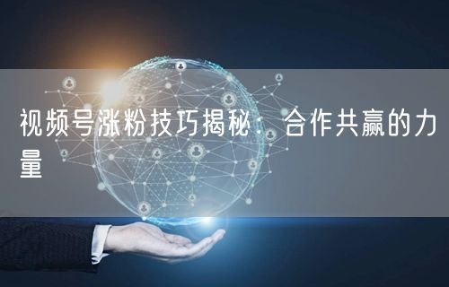 视频号涨粉技巧揭秘：合作共赢的力量