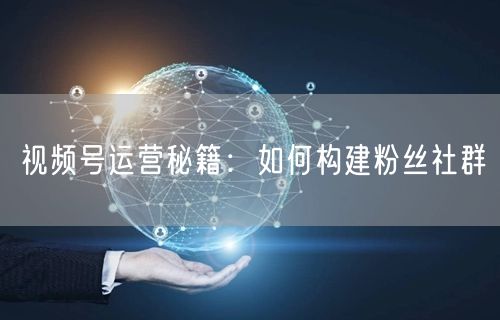 视频号运营秘籍：如何构建粉丝社群