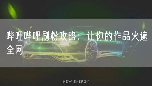 哔哩哔哩刷粉攻略：让你的作品火遍全网