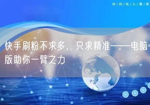 快手刷粉不求多，只求精准——电脑版助你一臂之力