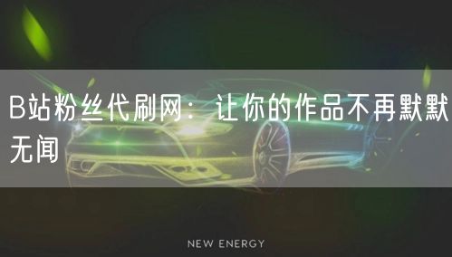 B站粉丝代刷网：让你的作品不再默默无闻