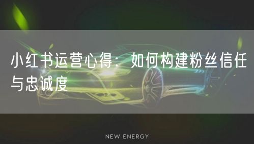 小红书运营心得：如何构建粉丝信任与忠诚度