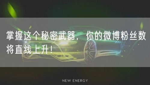 掌握这个秘密武器，你的微博粉丝数将直线上升！